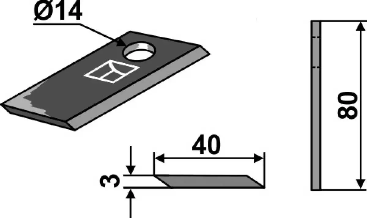 Rotorklinge 80x40mm